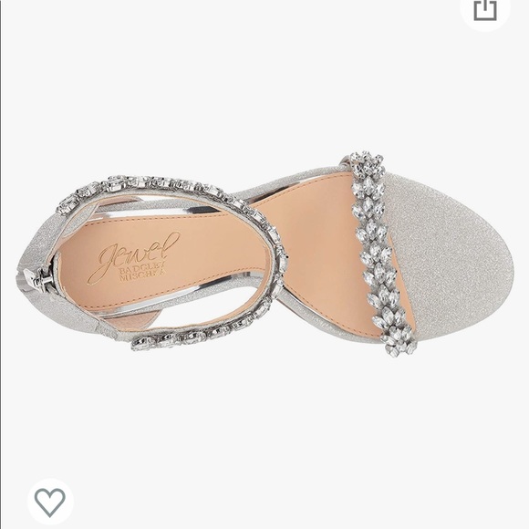 Brand New 9.5 Jewel Badgley Mischka Silver Heels - Picture 3 of 3
